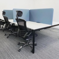 Nova U bench desk with dividers andand spider mesh chairs